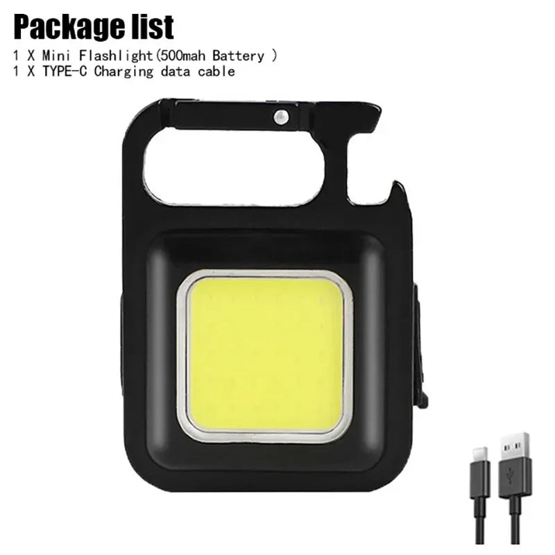 Portable COB LED Flashlight – USB Rechargeable Magnetic Work & Camping Lantern